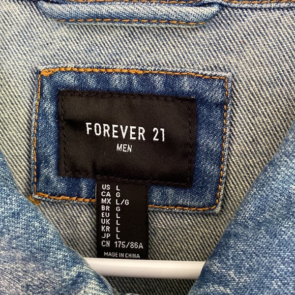 Forever 21 Men’s Distressed Jean Jacket - Picture 2 of 6